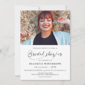 Invitation Elégante calligraphie romantique Photo de douche n (Devant)