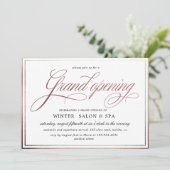 Invitation élégante calligraphie rose or Grand ouverture (Debout devant)