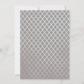 Invitation élégante calligraphie rose or gris mariage (Dos)