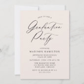 Invitation Élégante Calligraphie Script Cream Graduation Part (Devant)