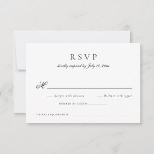 Invitation Élégante Calligraphie Script Mariage RSVP