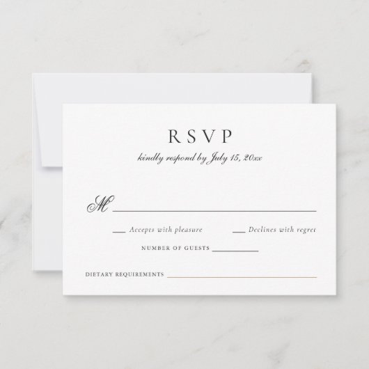 Invitation Élégante Calligraphie Script Mariage RSVP (Devant)