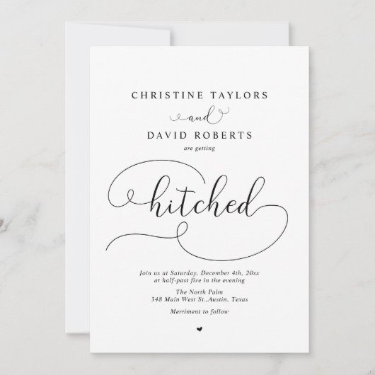 Invitation Élégante calligraphie, Se Faire Hitler (Devant)