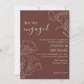 Invitation Élégante calligraphie Simple Engagement Party (Devant)