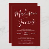 Invitation Élégante calligraphie Simple minimaliste moderne (Devant / Derrière)