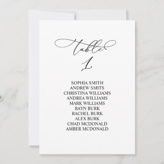 Invitation Élégante calligraphie Tableau Numéro 1 Tableau de (Devant)