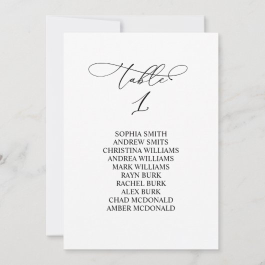 Invitation Élégante calligraphie Tableau Numéro 1 Tableau de  (Dos)