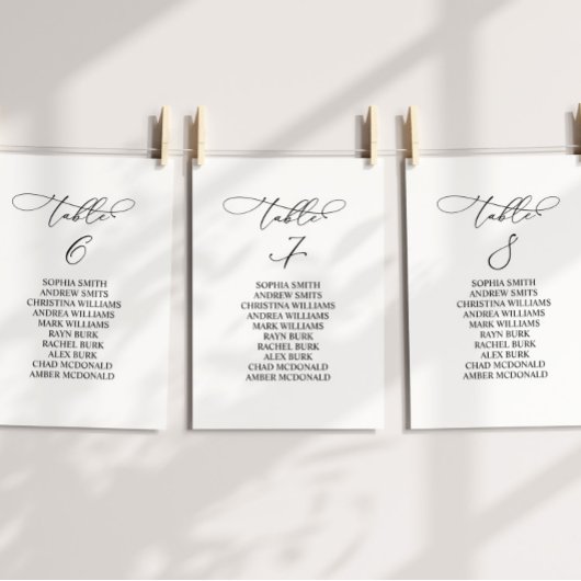 Invitation Élégante calligraphie Tableau Numéro 7 Tableau de