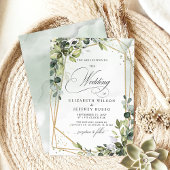 Invitation Élégante calligraphie Verdure Eucalyptus Mariage