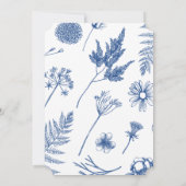 Invitation Élégante calligraphie verticale Marseille Bleu (Dos)