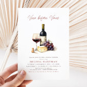 Invitation Élégante Calligraphie Vino avant Vows Fête des mar