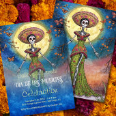 Invitation Elégante Catrina Día de Muertos Lune
