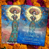 Invitation Elégante Catrina Día de Muertos Lune
