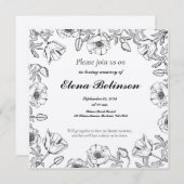 Invitation Élégante célébration de la vie funéraire commémora (Devant / Derrière)