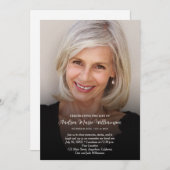 Invitation Élégante célébration de la vie funéraire Memorial (Devant / Derrière)