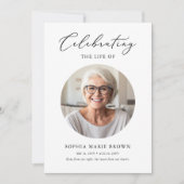 Invitation Élégante célébration de la vie Photo Funérailles c (Devant)