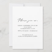 Invitation Élégante célébration de la vie Photo Funérailles c (Dos)