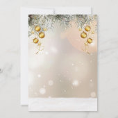 Invitation Élégante célébration de Noël or et blanc (Dos)