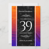 Invitation Élégante célébration du 39e anniversaire du Mariag (Devant)