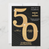 Invitation Élégante célébration du 50e anniversaire de l'or (Devant)