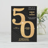 Invitation Élégante célébration du 50e anniversaire de l'or (Debout devant)