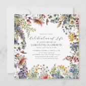 Invitation Élégante Célébration Fleur sauvage De La Vie (Devant)