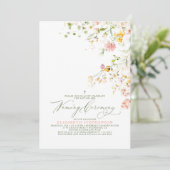 Invitation Élégante cérémonie de baptême des Fleurs sauvages  (Debout devant)