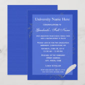 Invitation Élégante cérémonie de graduation florale bleue (Devant / Derrière)