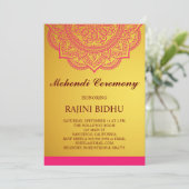 Invitation Élégante cérémonie de méditation indienne Gold Pin (Debout devant)