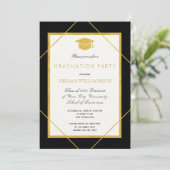 Invitation Élégante cérémonie de remise de diplômes de casque (Debout devant)