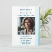 Invitation Élégante cérémonie funéraire bleue (Debout devant)