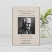 Invitation Elégante cérémonie funéraire/commémoration (Debout devant)