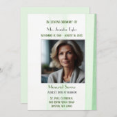 Invitation Élégante cérémonie funéraire verte (Devant / Derrière)