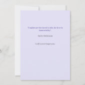 Invitation Élégante cérémonie funéraire violette (Dos)