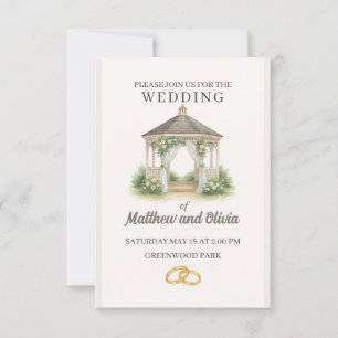 Invitation Elégante cérémonie Mariage d'aquarelle - Beige Cla