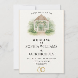 Invitation Elégante cérémonie Mariage d'aquarelle - Beige Cla