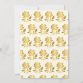 Invitation Élégante cérémonie Mariage islamique d'or floral b (Dos)