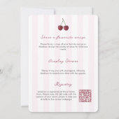 Invitation Élégante cerise sur le dessus Fête des mariées dou (Dos)