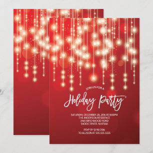 Invitation Élégante chaîne de lumières Christma Party Invitat