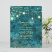 Invitation Elégante chaîne de Parties scintillant Turquoise o (Debout devant)