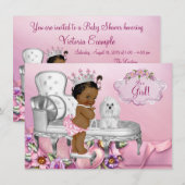 Invitation Élégante chaire Ethnic Princess Pearl Baby shower (Devant / Derrière)