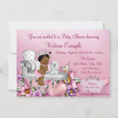 Invitation Élégante chaire Ethnic Princess Pearl Baby shower (Dos)