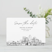 Invitation Élégante Charlotte moderne Enregistrer la date (Debout devant)