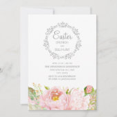 Invitation Elégante Chasse aux oeufs de Brunch Pâques rose (Devant)