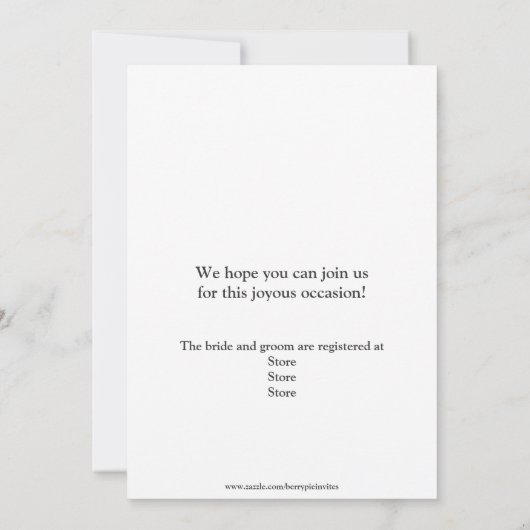 Invitation Élégante Chaussure Nuptiale Automne (Dos)