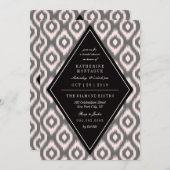 Invitation Élégante Chic Mood Diamond Ikat Fête des mariées e (Devant / Derrière)