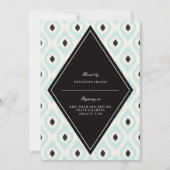 Invitation Élégante Chic Mood Diamond Ikat Fête des mariées e (Dos)