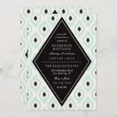 Invitation Élégante Chic Mood Diamond Ikat Fête des mariées e (Devant / Derrière)