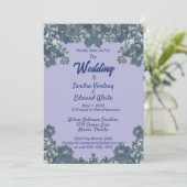 Invitation Elégante Chinoiserie Bleue Floral Mariage (Debout devant)