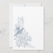 Invitation Elégante Chinoiserie Bleue Nature & Oiseaux Annive (Dos)